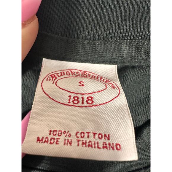 Brooks Brothers 1818 Logo Tee Black Size Small 100% Cotton - Picture 5 of 6